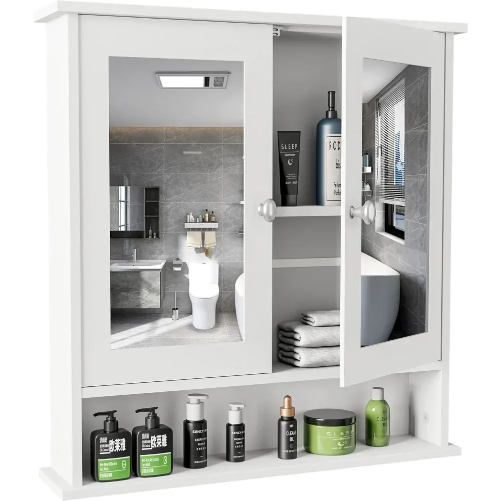 

Modern Bathroom Wall Cabinet with Mirror Wall Mounted Utility Medicine Cabinet for Kitchen, Living Room