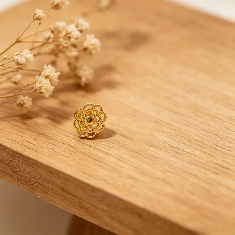 Pack Of 10 Copper Earring Backs For Large Studs With Flower Design Comfortable Wear 