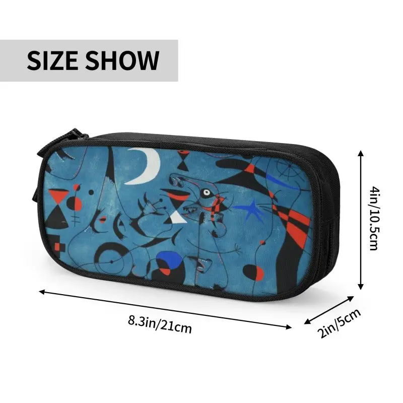 Custom giovanna Miro Painting Kawaii Pencil Case Girl Boy Large Capacity Moon Paint Simple Abstract Pencil Box Student School