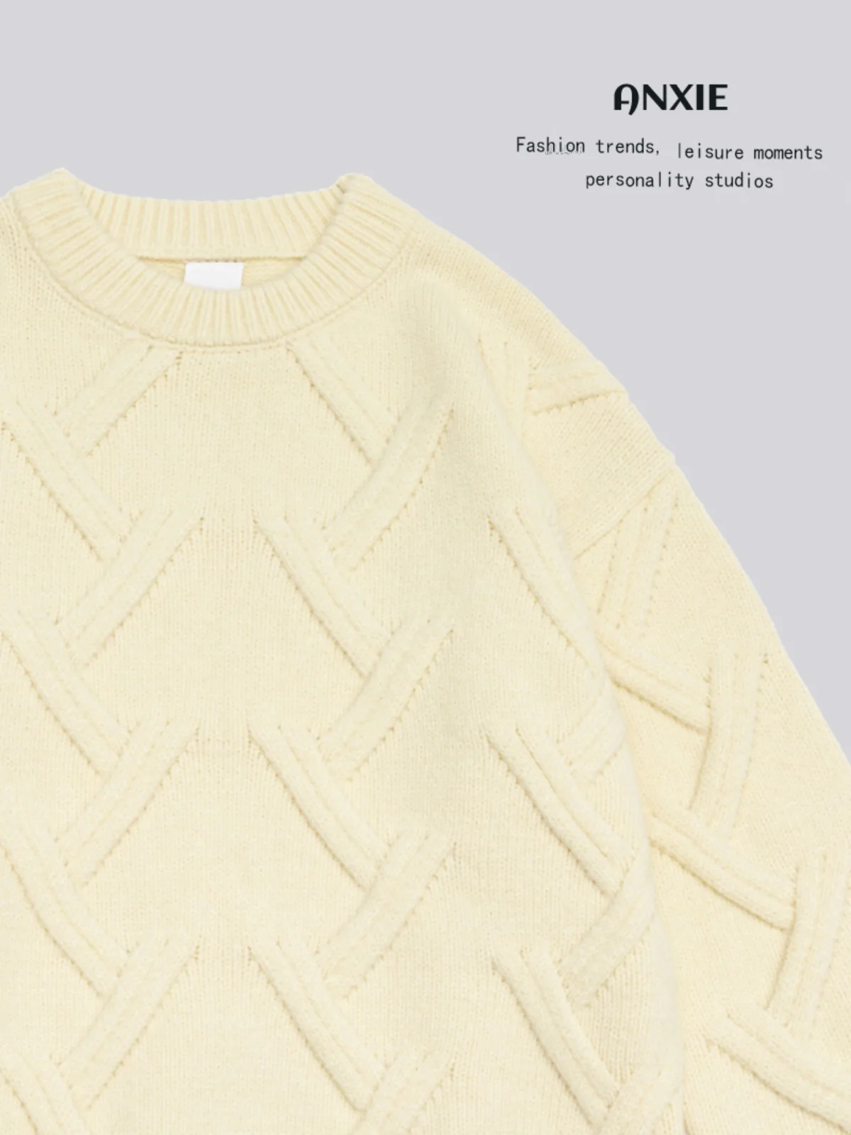 

ANXIE Loose Couple round Ne Sweater Autumn Winter Ins Trendy Clothing Brand MY830959988 Versatile Regular Fit