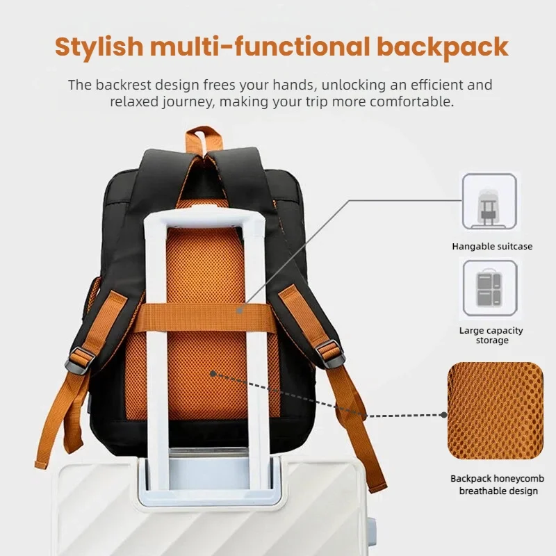 حقيبة ظهر للأعمال متعددة الوظائف - سعة كبيرة، مقصورات متعددة، حقيبة ظهر للكمبيوتر المحمول، حقيبة ظهر للسفر، حقيبة ظهر ترفيهية