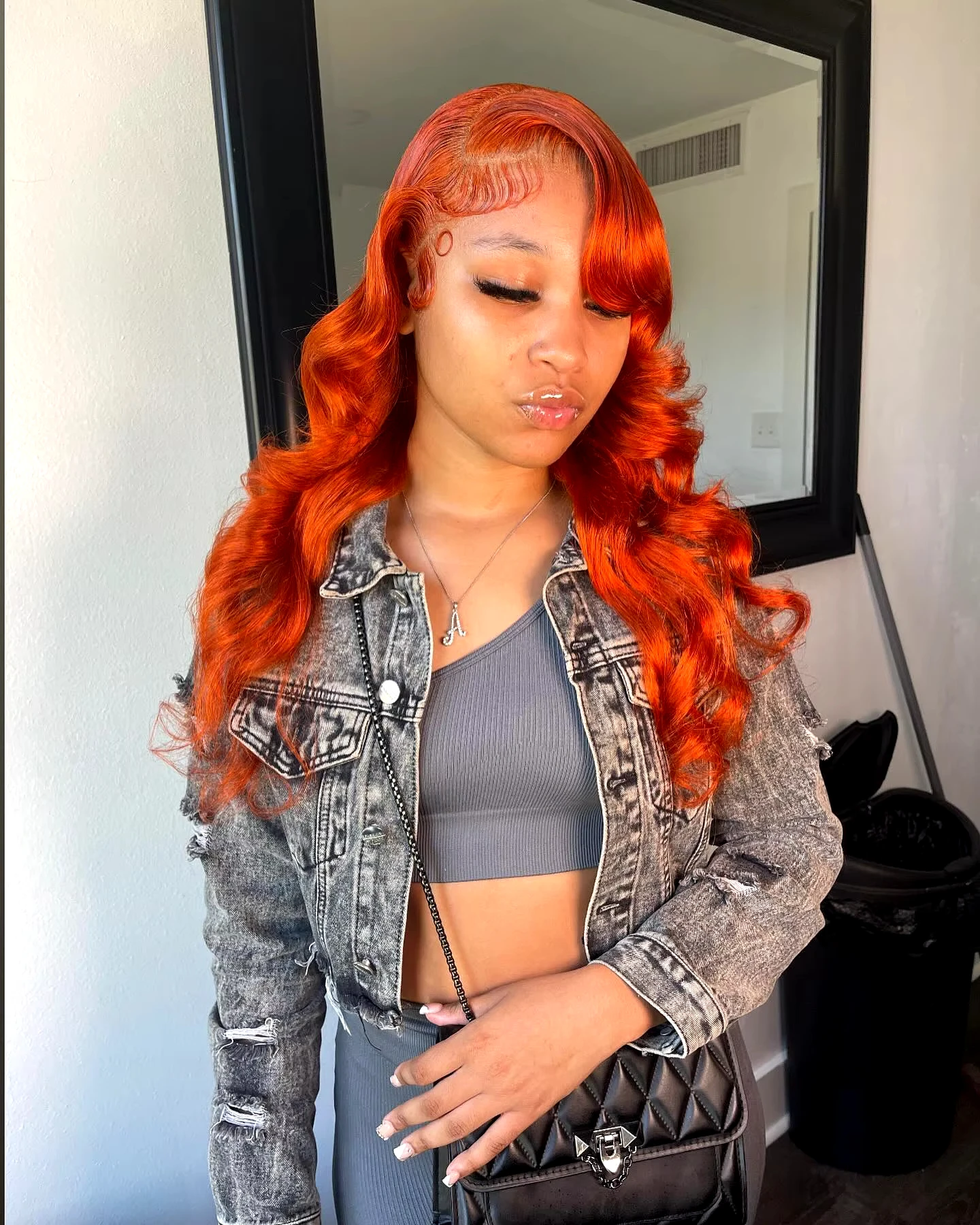 HD Transparent Lace Frontal Wigs Human Hair for black Women Colored Wig 350 32 inches Ginger Orange Body Wave 13x6 200 Density