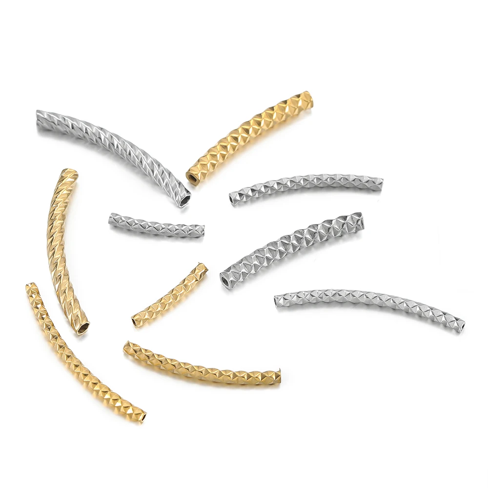 5 قطعة/الوحدة الفولاذ المقاوم للصدأ منحني أنبوب طويل خزر عازل موصلات اليدوية DIY بها بنفسك صنع المجوهرات سوار إكسسوارات عقد