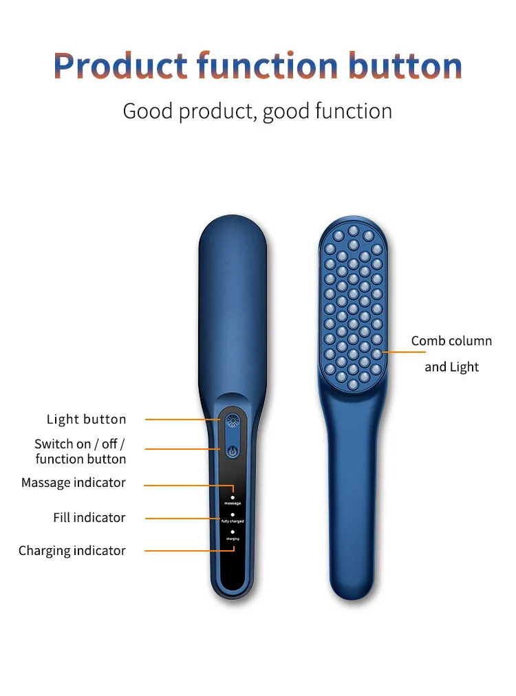 Head Massage Comb Anti Hair Loss Infrared Hair Growth Comb Vibration Scalp Massager Red Blue Light Treatment Head Scalp Massage