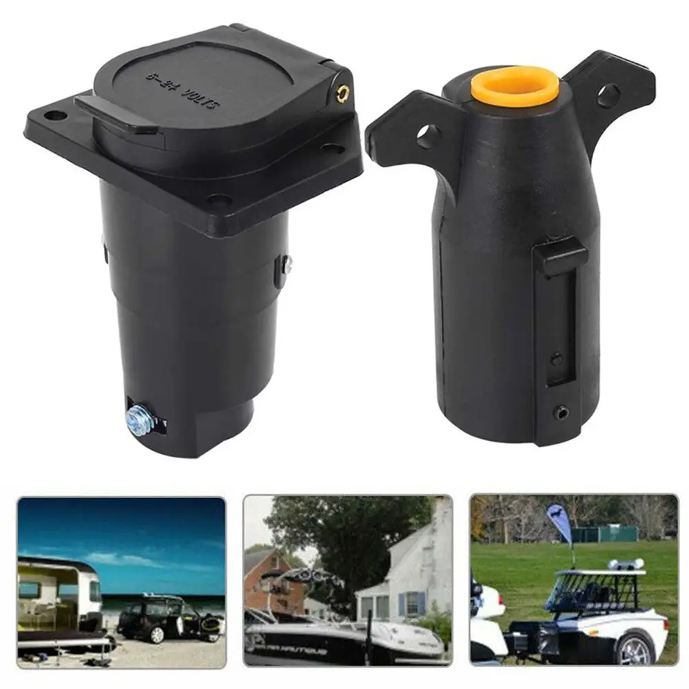 Heavy Duty Electric Trailer Towing Plug Wiring 12V 7 Pin Connector Socket Towbar