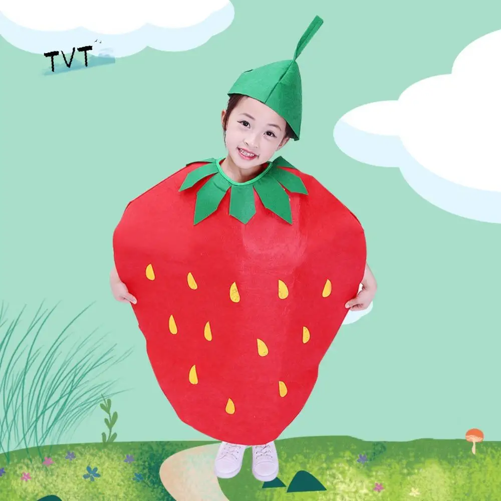 

Food Fruit Veggie Costume Pumpkin Cloak Performance Stage Children Cosplay Costume Cartoon Design Clothing Props