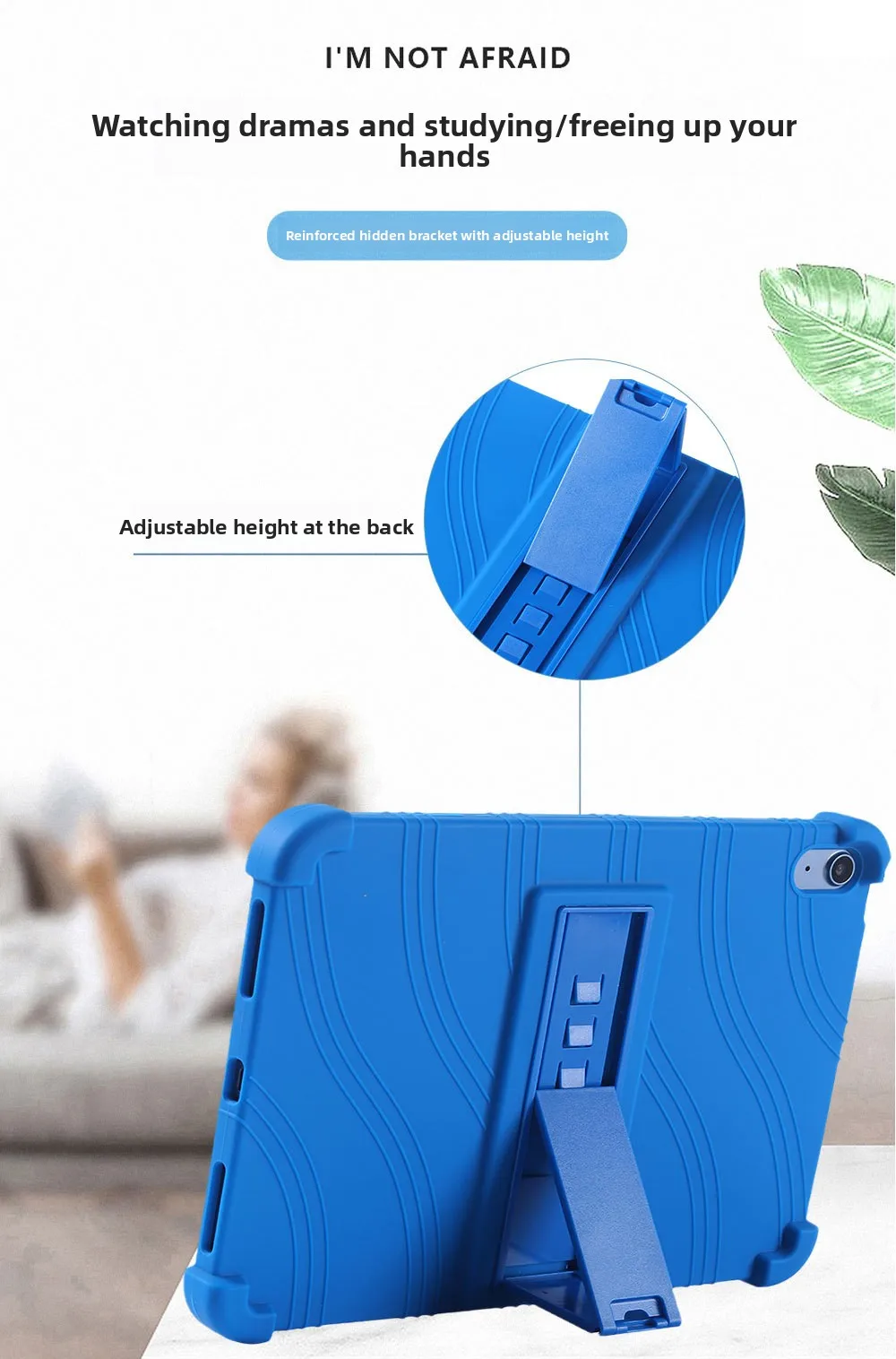 iPad 10. Generation Hülle 10,9 Zoll Silikon Stoßfeste Standhülle A2696 Kinderfreundlicher Fallschutz – Detail 3