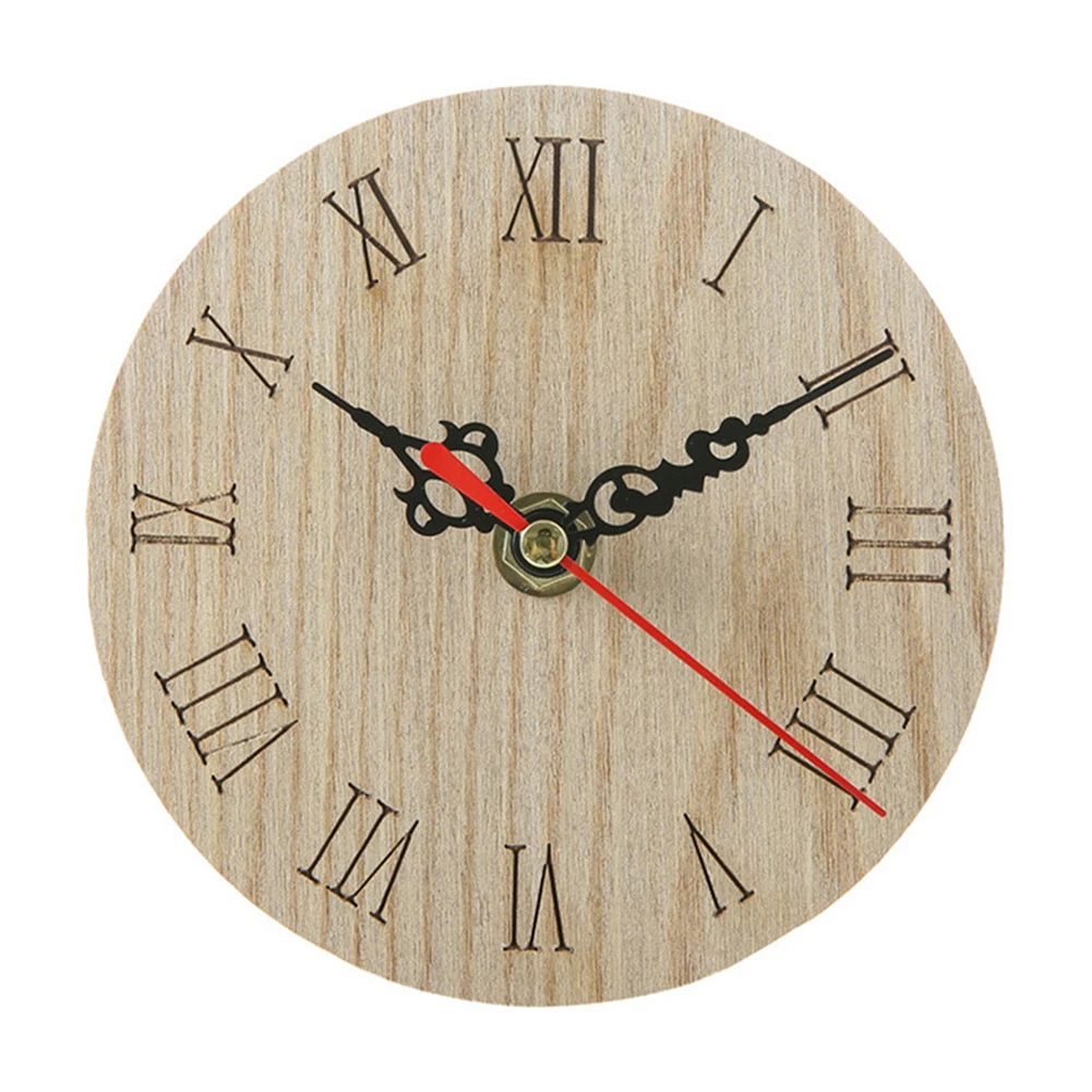 Clock Wall Clock Hang Wall Clock Home Decor Wooden Wall Clock 12cm Analog Display Wall Clock Battery Powered New