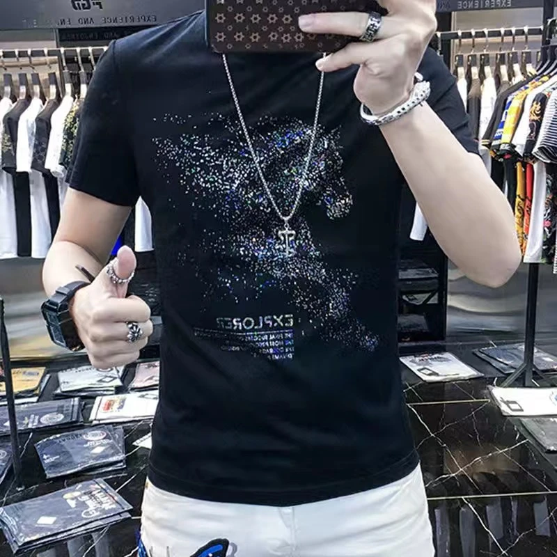 eaill 라이트 룩 데일리 셔츠: 여름철 남성용 다이아몬드 장식 반팔 셔츠 리뷰