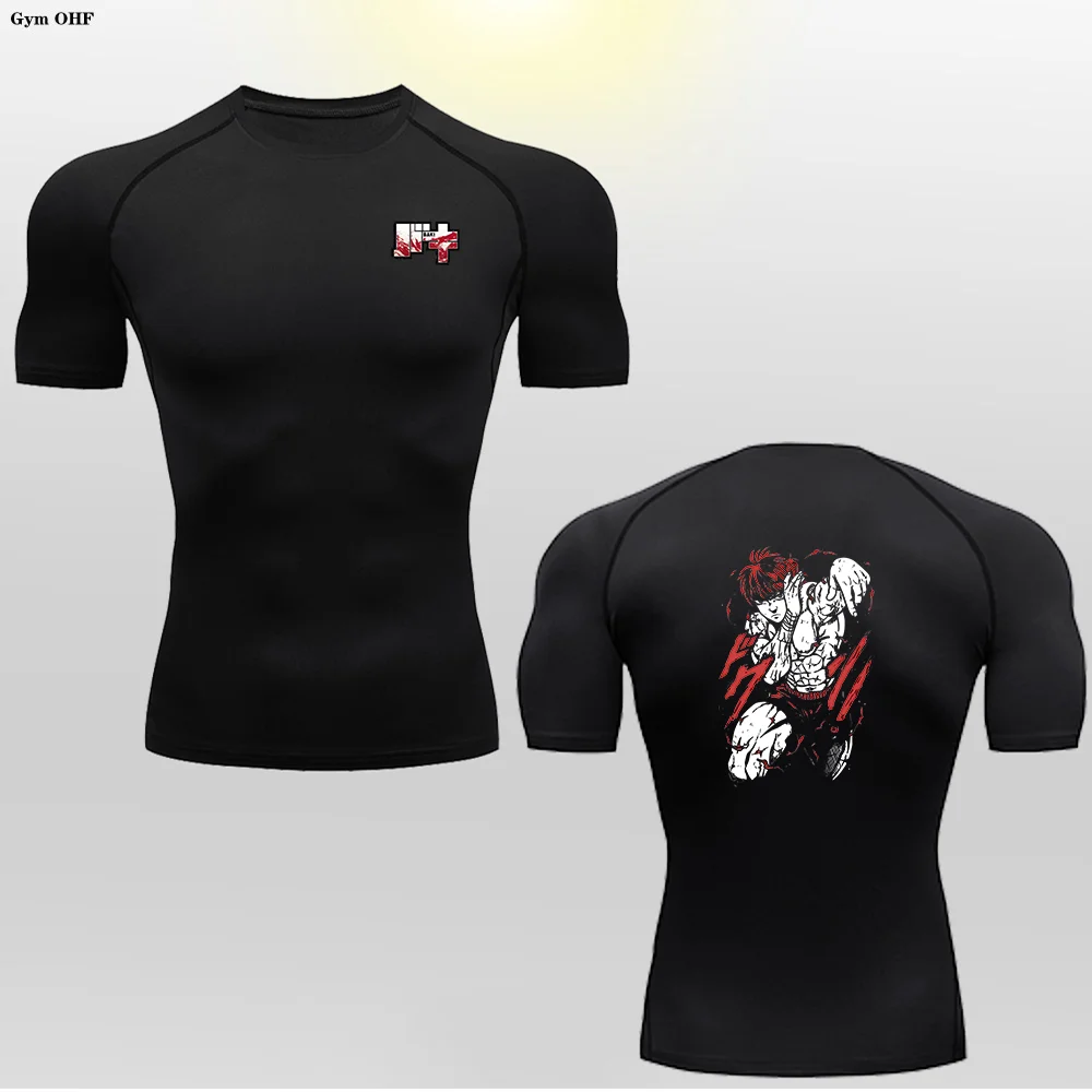 

Anime Printed Men's Quick Drying T-shirt High Elasticity Compression Boxing Bodybuilding Cycling Yoga Fitness Sportswear GYM MMA