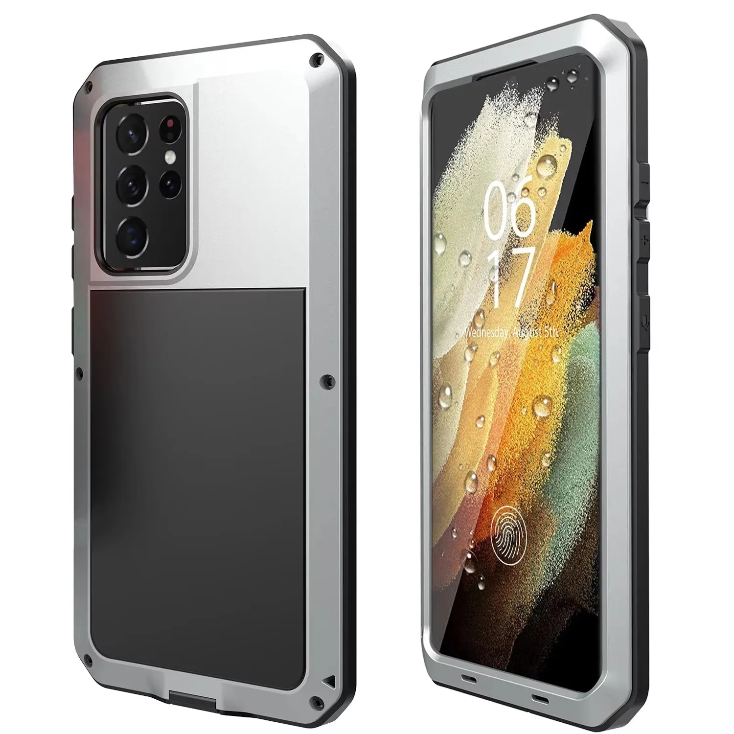 Hot sales Metal Phone Case For Samsung S25 Edge S24 S23 S22 Plus S26 Ultra Heavy Duty Tank Aluminum Shockproof Doom Cover