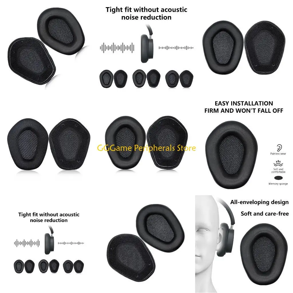 

U55B 1Pair Earpads Protein Leather Ear Pads Ear Cushions Cover Memory Foam Earmuffs for PRYMA 01 Headsets