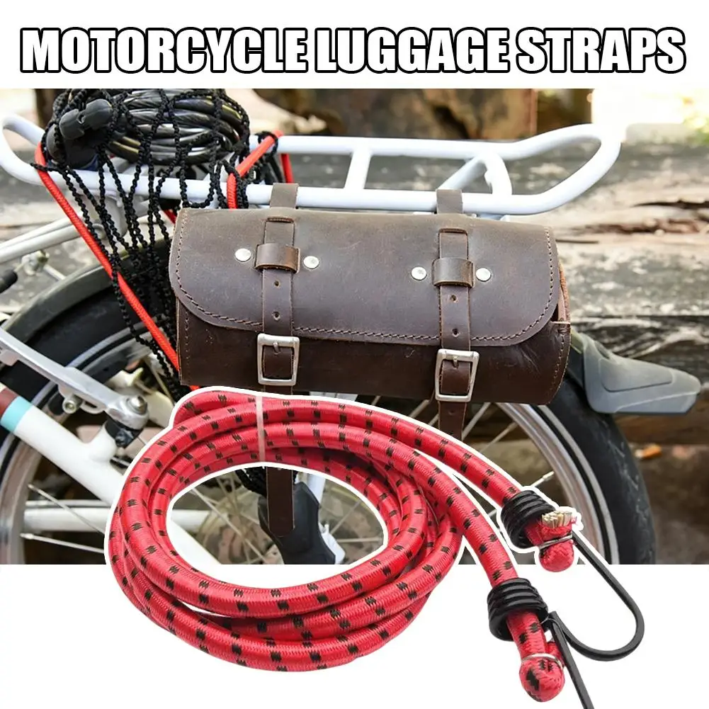 0.6-1.7M Elastic Bungee Cord with Metal Hooks Luggage Packaging Strap for Motorcycle Bike Car Camping Clothes Drying Rope