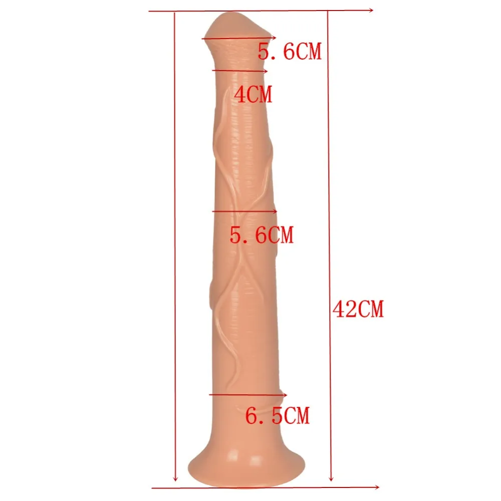 42CM Long Horse Dildo Anal Plug Huge Big Artificial Penis Suction Cup Realistic Thick Dick Sex Toys for Woman Vagina Masturbator