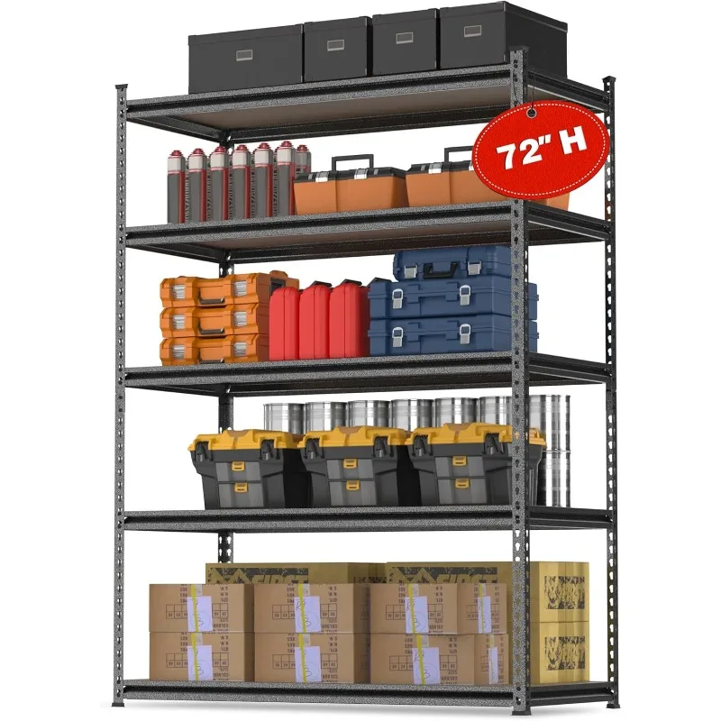 

WORKPRO 5-Tier Metal Storage Shelving Unit, 36”W x 18”D x 72”H, Adjustable Storage Rack Heavy Duty Shelf with Particle Board,
