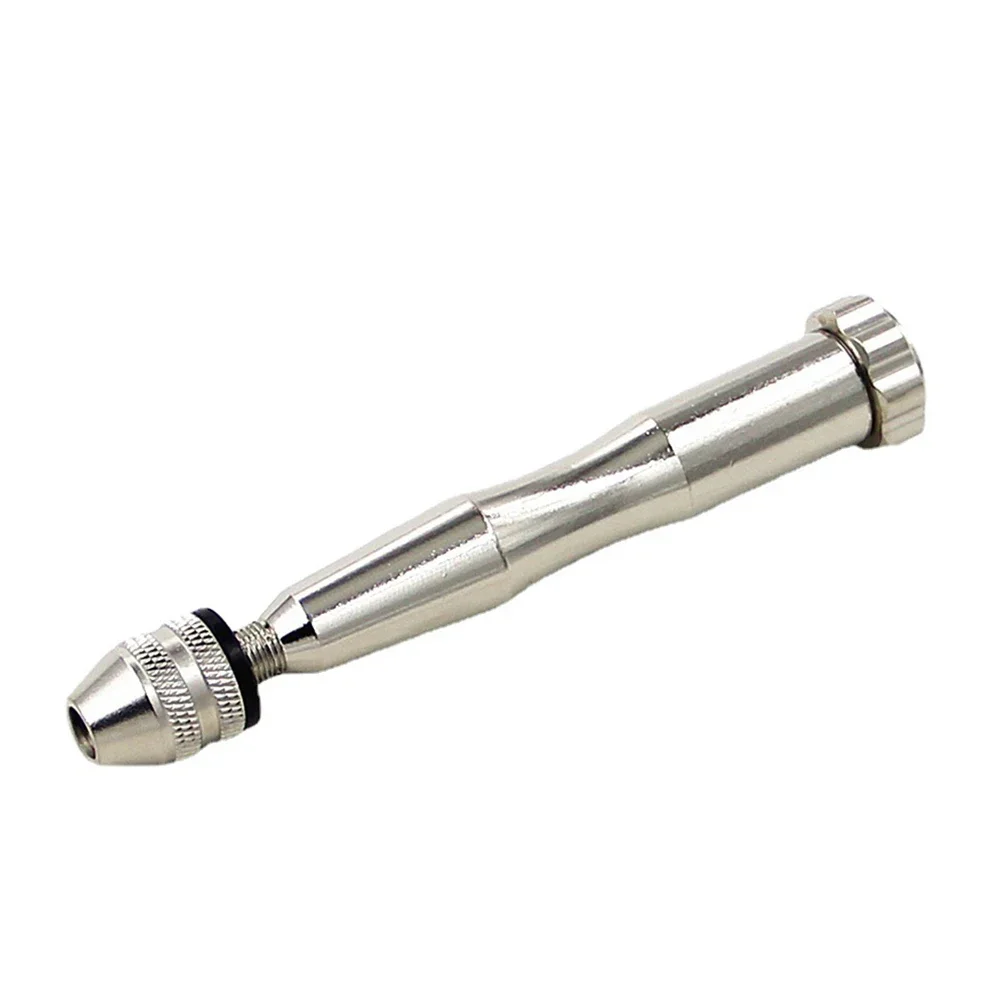 

Manual Drill Chuck Small Hand Drill Silver With 10 Drill Bits Woodworking 0.3-3.5mm Drill Drilling Rotary Tools