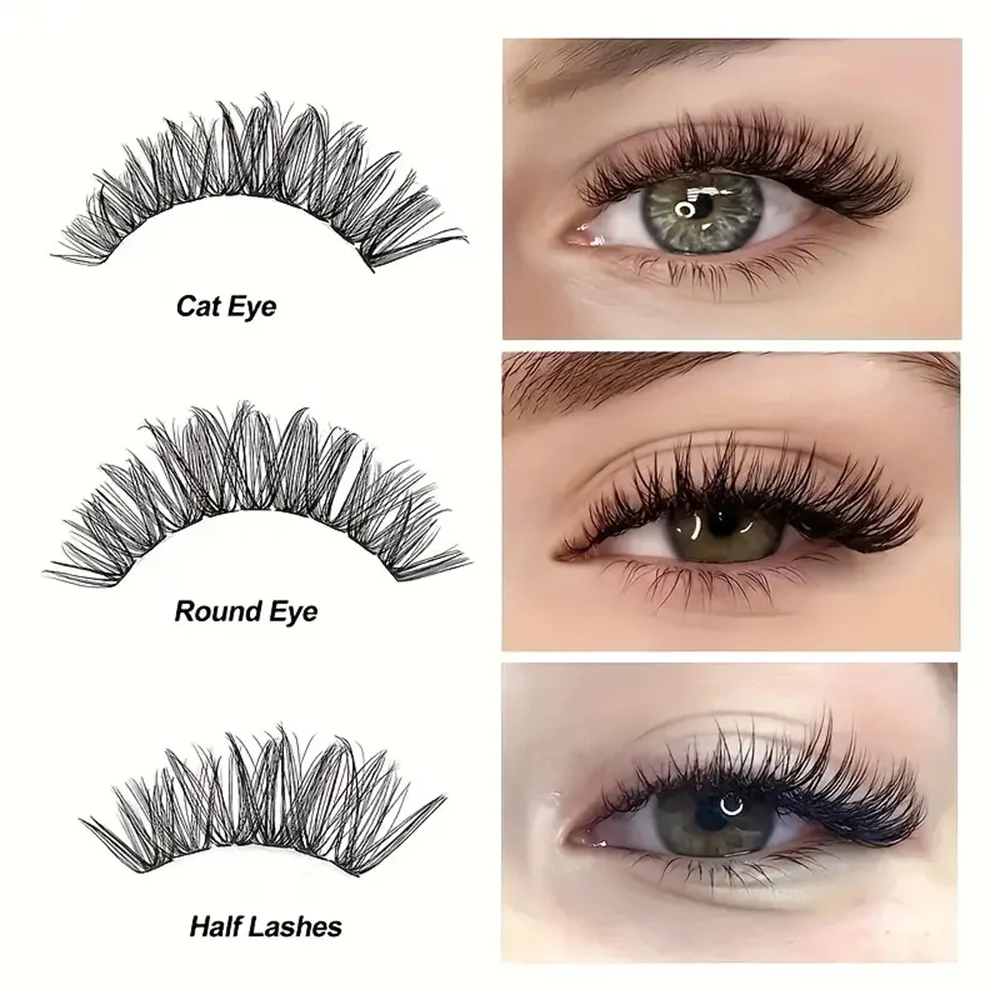 200 unidades de cílios postiços em cluster - extensões finas naturais de cílios C Curl, 8-16 mm, fáceis de usar