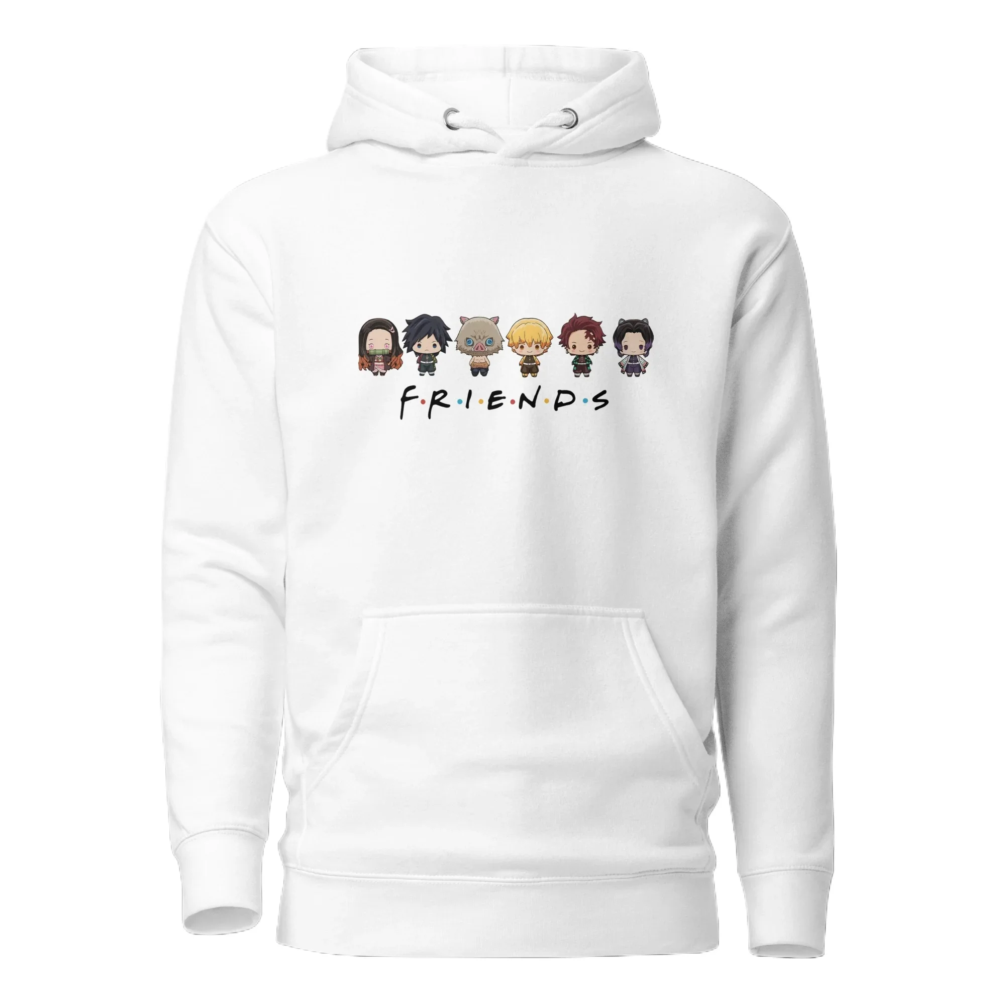 Demon Slayer Chibi Characters Friends Parody Graphic Hoodie Anime Cute Cartoon Women Men Long Sleeve Pullover Fans Sweatshirt