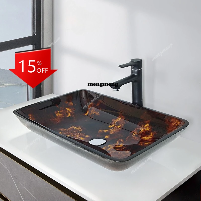 

01A Умывальник из закаленного стекла, художественный умывальник, для ванной комнаты, тумба для ванной, раковина для рук