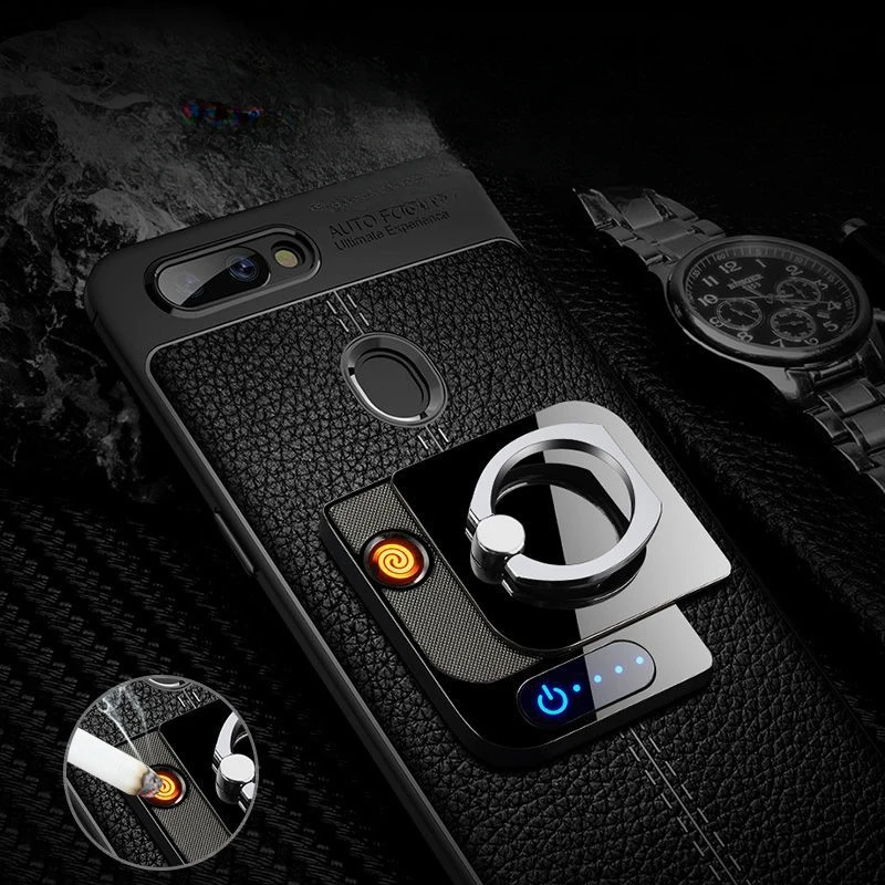 Newest Multi-style Ring Buckle, Multi-functional Metal Adhesive Lighter,mobile Phone Case Holder, USB Charging Cigarette Lighter