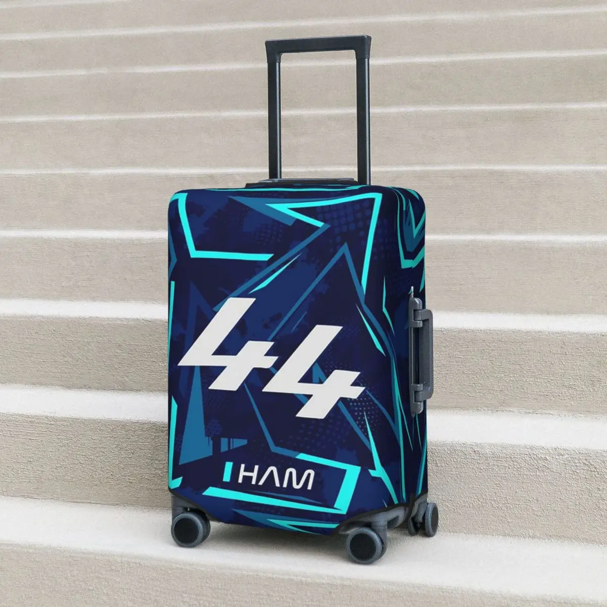 

Lewis Hamilton 44 - F1 2024 Suitcase Cover Protection Elastic Trip Luggage Protector Covers for 18-32 Inch