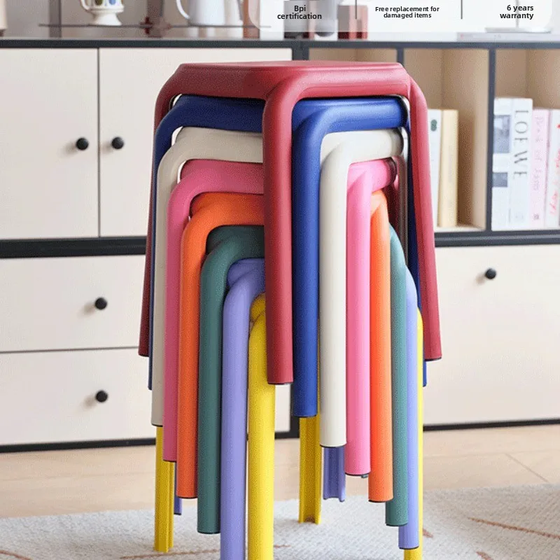 Plastic stool thickened household strong and durable, high bench modern simple  can be stacked for guests spare