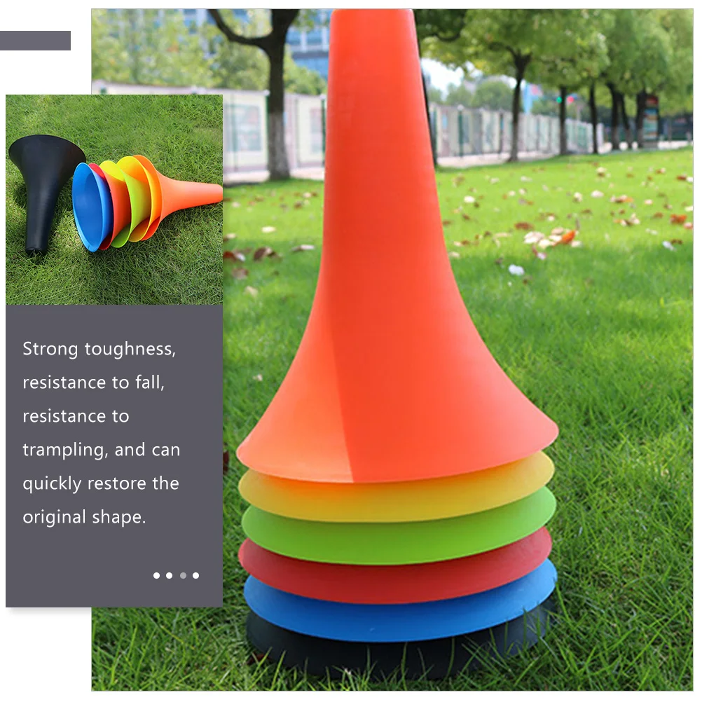 

6pcs Bright Sports Training Cones Football Agility Obstacle Plastic Soccer Horns For Kids Stacking Storage Easy Youth Football