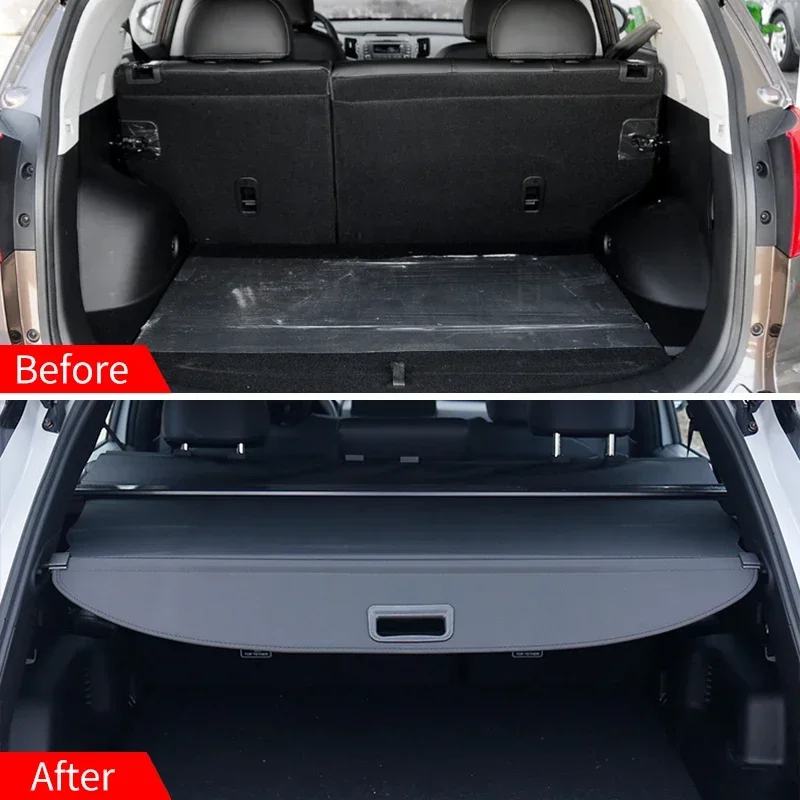 สําหรับ Kia Carens 2009-2013 ไฟท้ายอัตโนมัติกล่องอุปกรณ์ตกแต่งภายใน 5 ที่นั่ง Retractable Trunk Cargo Cover