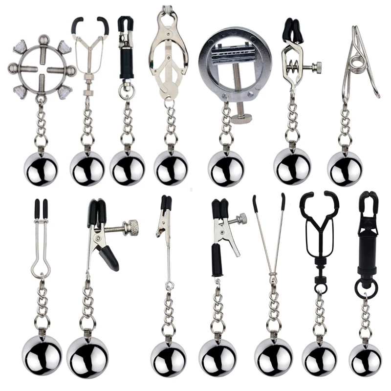 Stainless Metal Chain Nipple Milk Clips Breast Clip Sex Slaves Nipple Clamps Sex Toys Butterfly Style for Couples Nipple Sucker