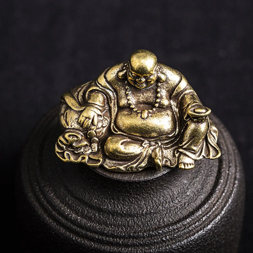 1Pcs Maitreya Design Ornament Sturdy Copper Material Chic Home Adornment Desktop Decor Feng Shui Statue