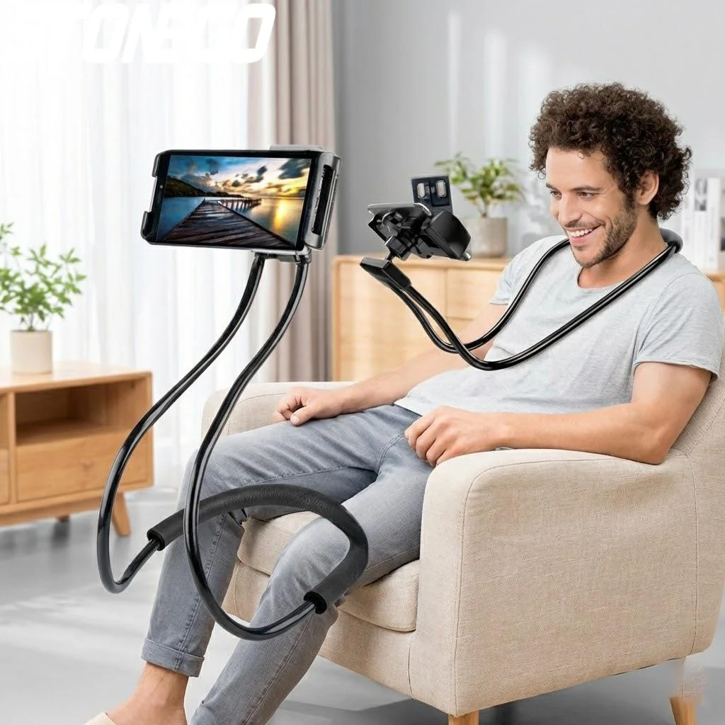 

Adjustable Universal Phone Holder Extendable Neck Selfie Stick 360° Rotating Mount Stand for Smartphones