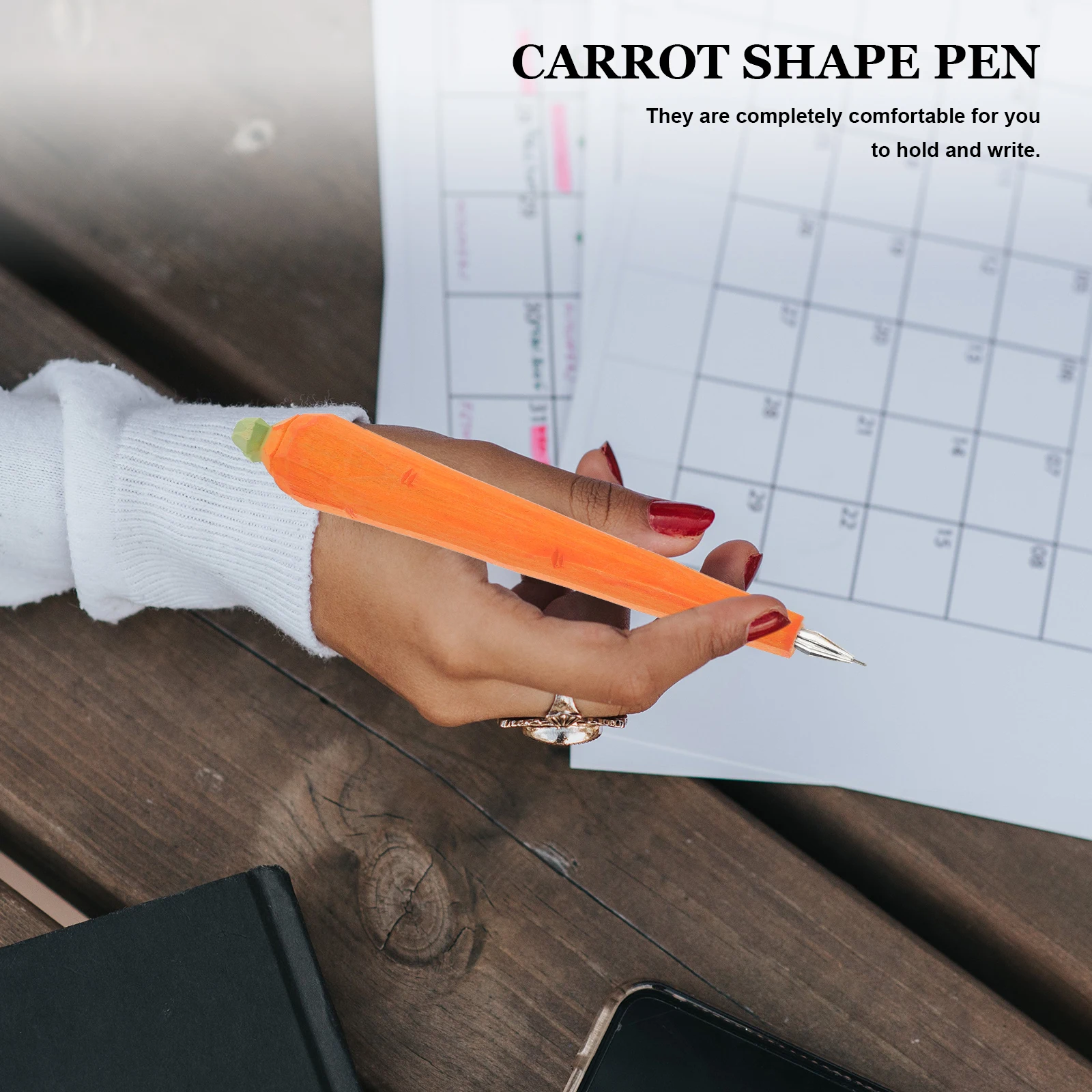

Wooden Engraving Pen Carrot Shaped Gel Ink Pens Smooth Writing Cartoon Student Office Supplies Novelty Sign Gifts