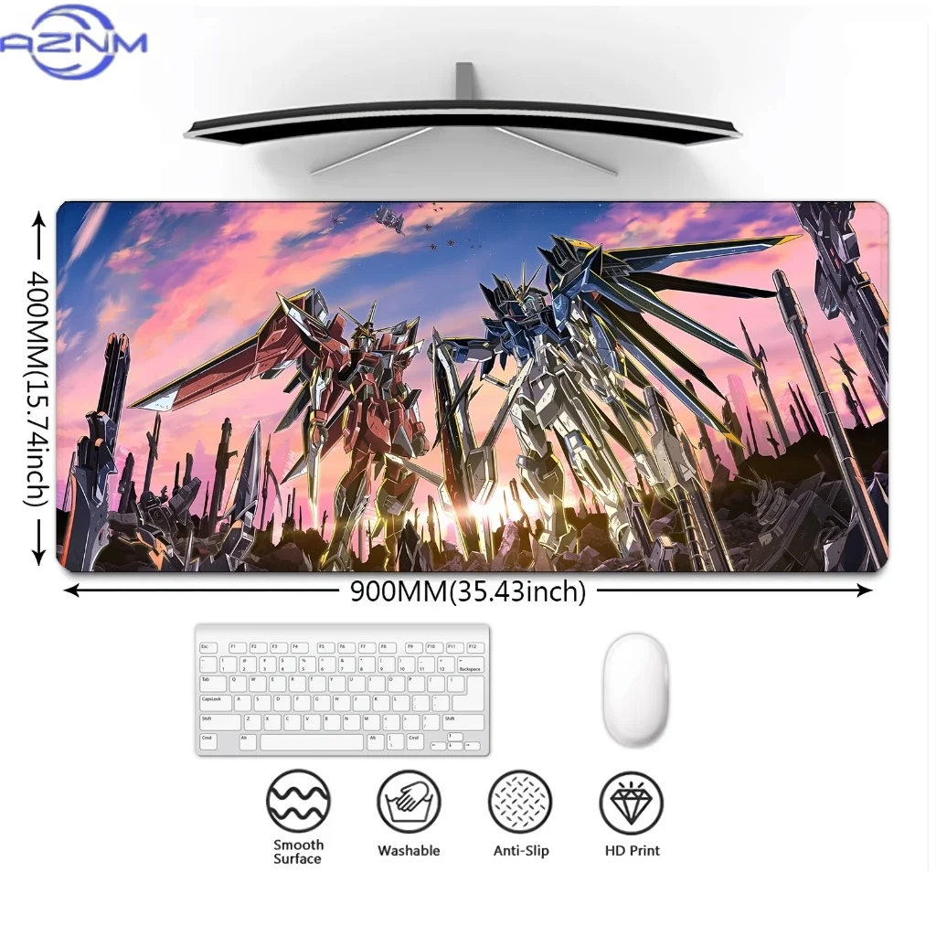 XXL Mobile Suit Gundam SEED Freedom Gaming Mouse pad Extended Mousepad Multiple Sizes Available Waterproof Non-Slip Design Custo