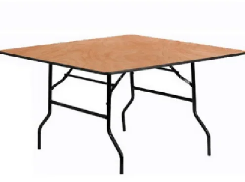 Modern Outdoor Portable Folding Banquet Square Table Set Square Wood Hotel Furniture for Wedding Events Plastic Round Pattern