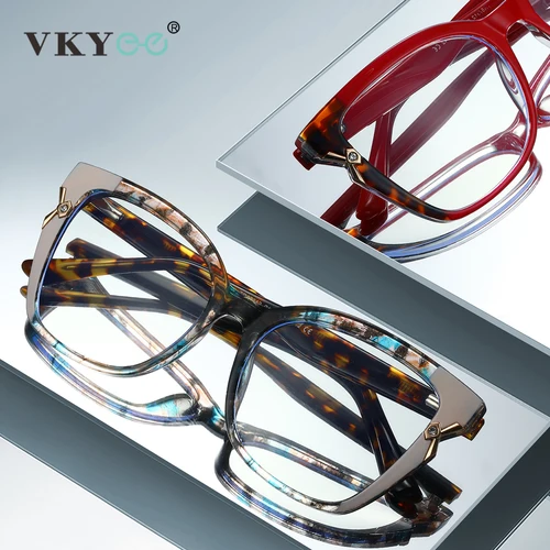 VICKY nueva moda mariposa marco cuadrado diseño personalizado gafas de lectura de luz azul se pueden personalizar prescripción 87312