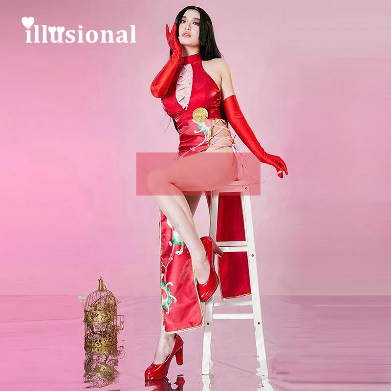 illusional Anime ONE PIECE Boa Hancock  Cosplay Costume Boa Hancock New Year Christmas Sexy Dress Halloween Costume Women