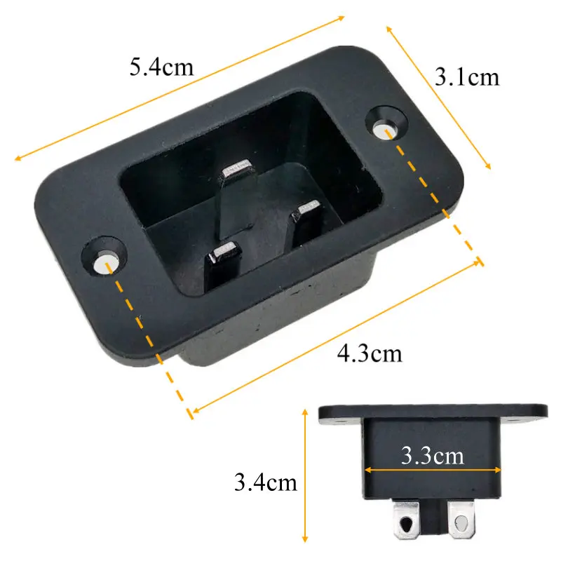 IEC C20 Male Panel Screw Mount Industrial Inlet Power Plug Socket AC250V 16A image 3