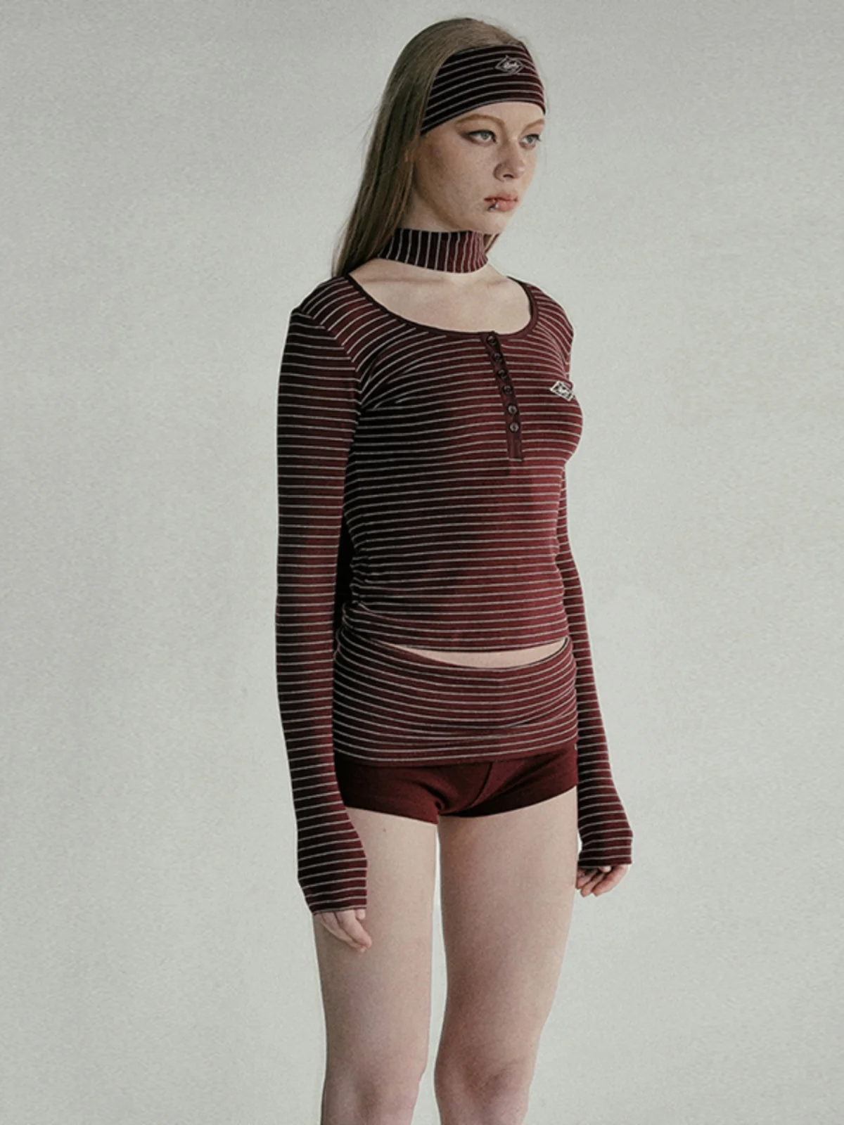 

Spicy Stripe One-oulder Long Sve T-irt Women's Spring Summer New Sle American Sexy Slimming Top Commute Sle
