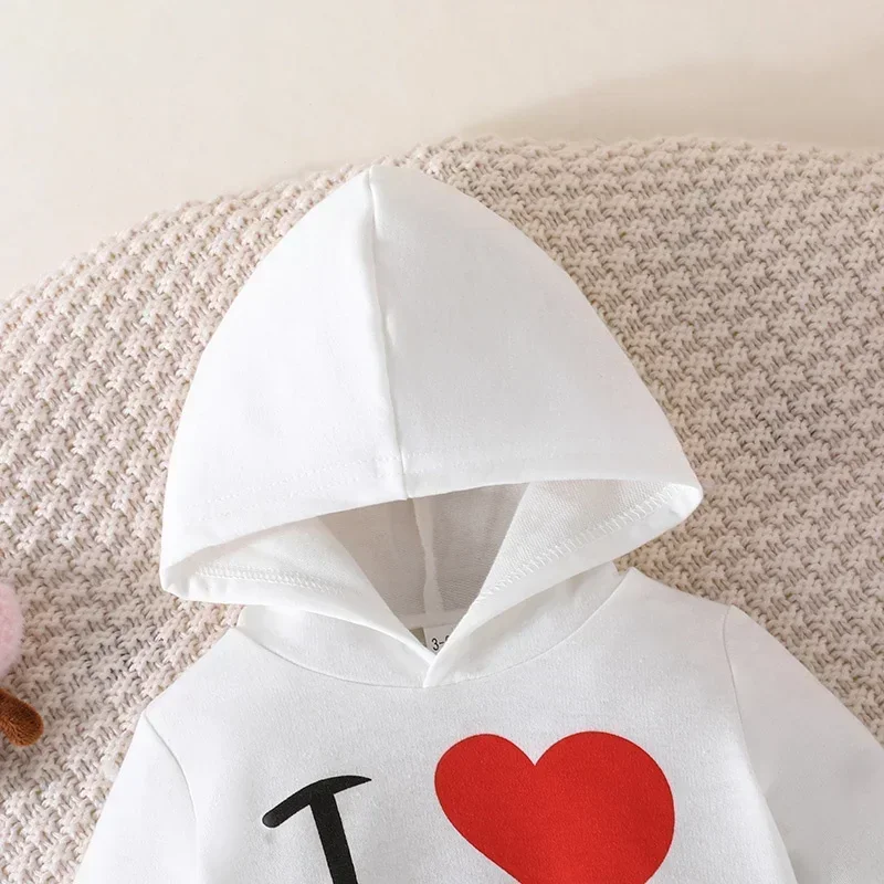 Sweat à Capuche et Pantalon Long pour Fille et Garçon, Ensemble de Vêtements à la Mode pour Enfant de 3 à 24 Mois, avec Lettres Mignonnes