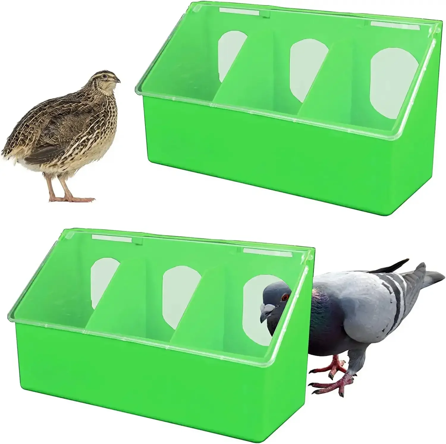 

3 Hole Pigeon Feeder Bird Feeder And Drinker Wholesale Plastic Bird Feeder For Sale LMB-24