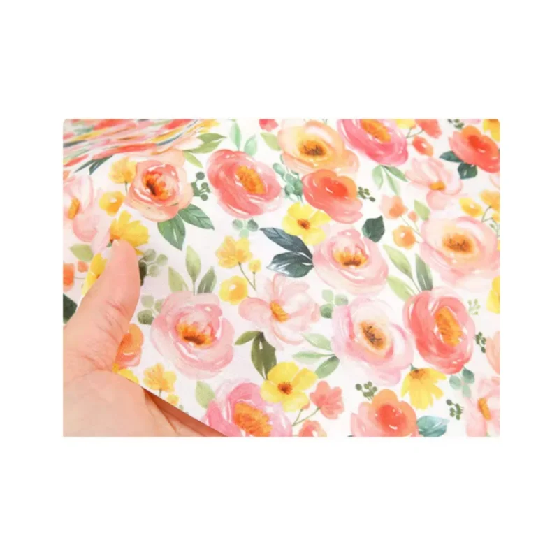 

Plain Cotton Fabric With Pastoral Wind Colored Flower Print, Handmade DIY Bag Garment Cloth Material 100% Cotton CR-248
