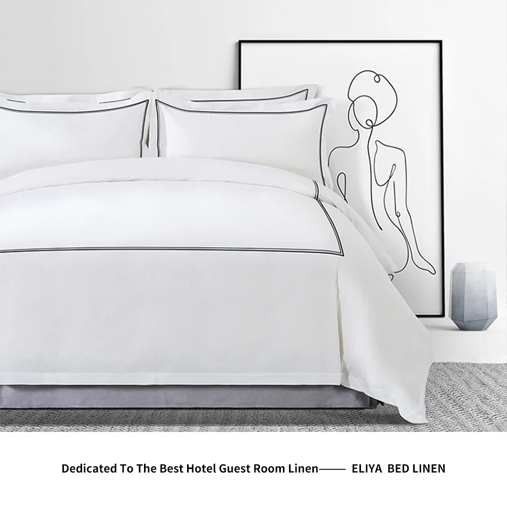 Manufacturer's 5 Star 100% Egyptian Cotton Bed Sheets Set King Size Plain for Bedroom & Hotel Woven Linen for All Seasons