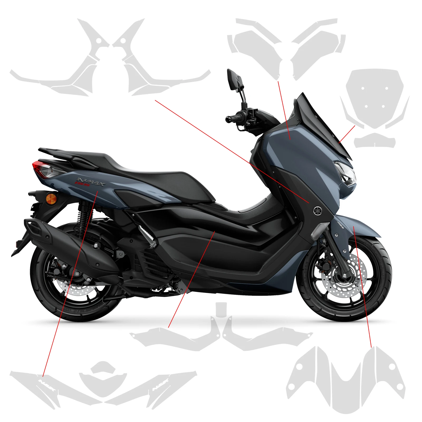 For YAMAHA NMAX 155 Paint Protection Film N-MAX 125 PPF Fairing Protection TPU Anti-scratch Protection Film 2021-2023