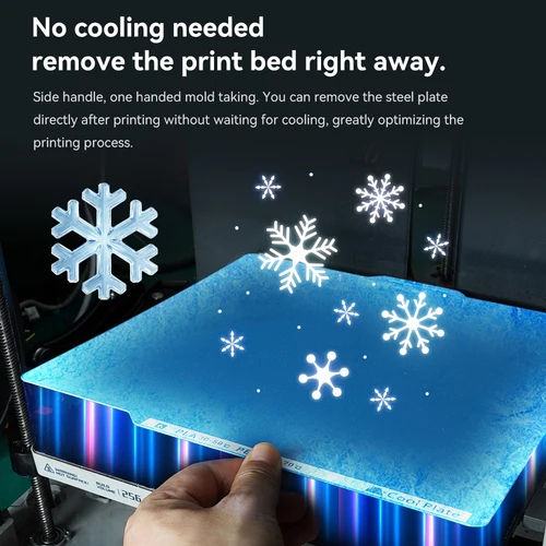 Imagen 2 del producto Para Bambu Lab X1/P1P/A1, placa de construcción de placa fría, placa de doble cara, hoja de acero de resorte, 256x256mm, cama térmica Bambulab, pieza de impresora 3D