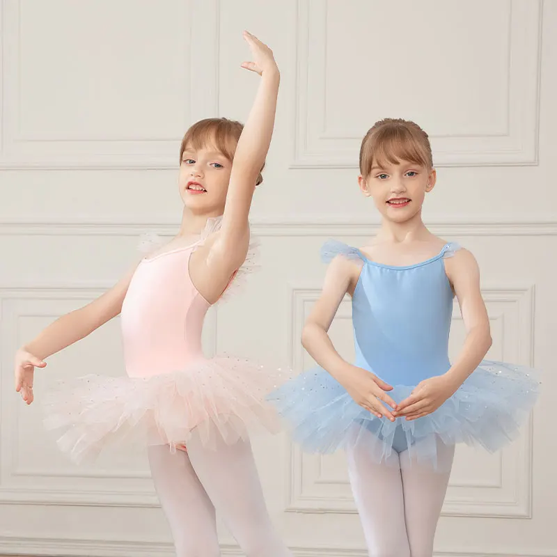 Ballet Skirt Girls Dance Leotards Party Dress Cotton Gymnastics Clothes Students Kids Children Ballet TuTu Dance Skirt Costumes