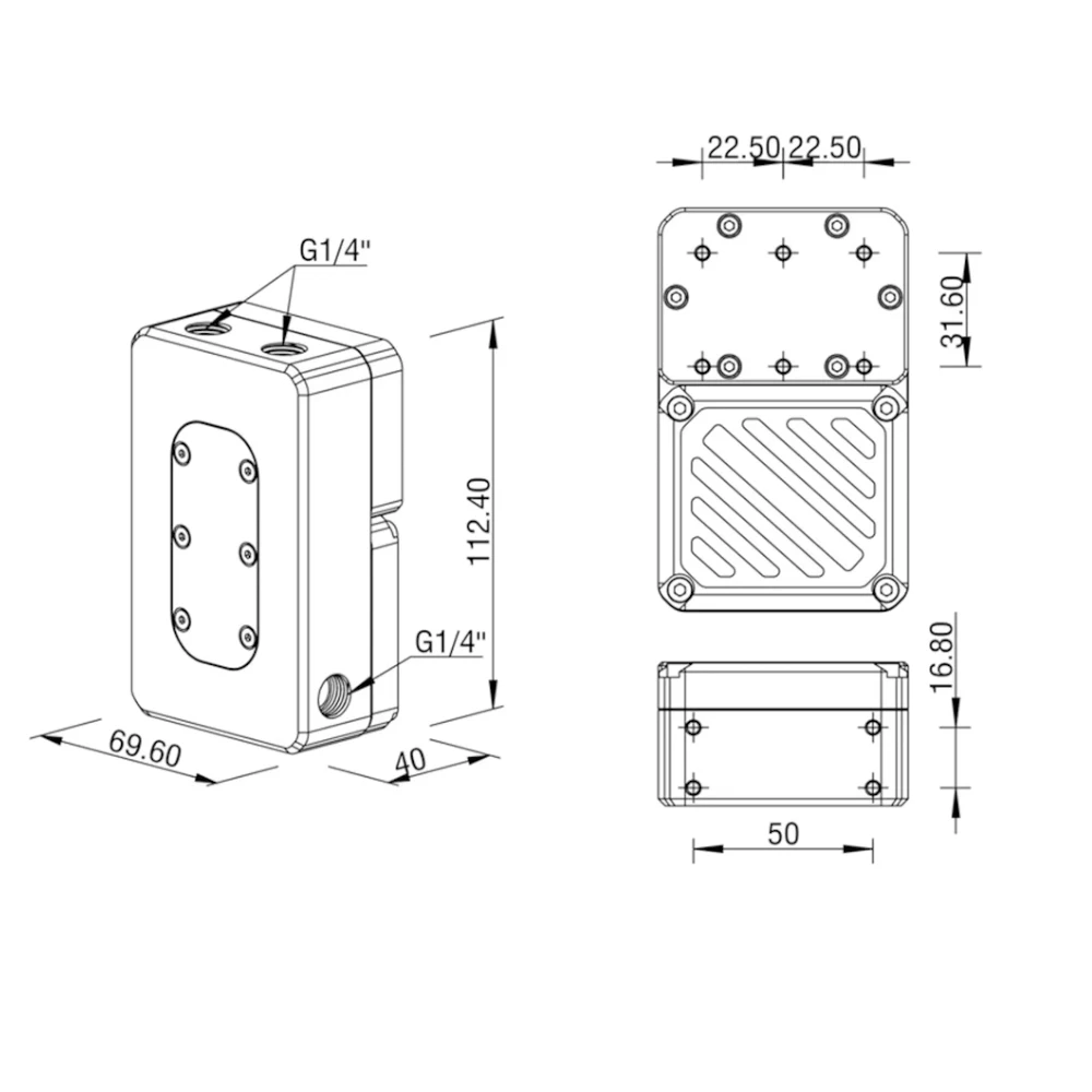 Barrow ITX Case AIO Pump Reservoir Water Cooler Integrated Pump Water Tank 10W PWM Head 3M Flow 450L/H