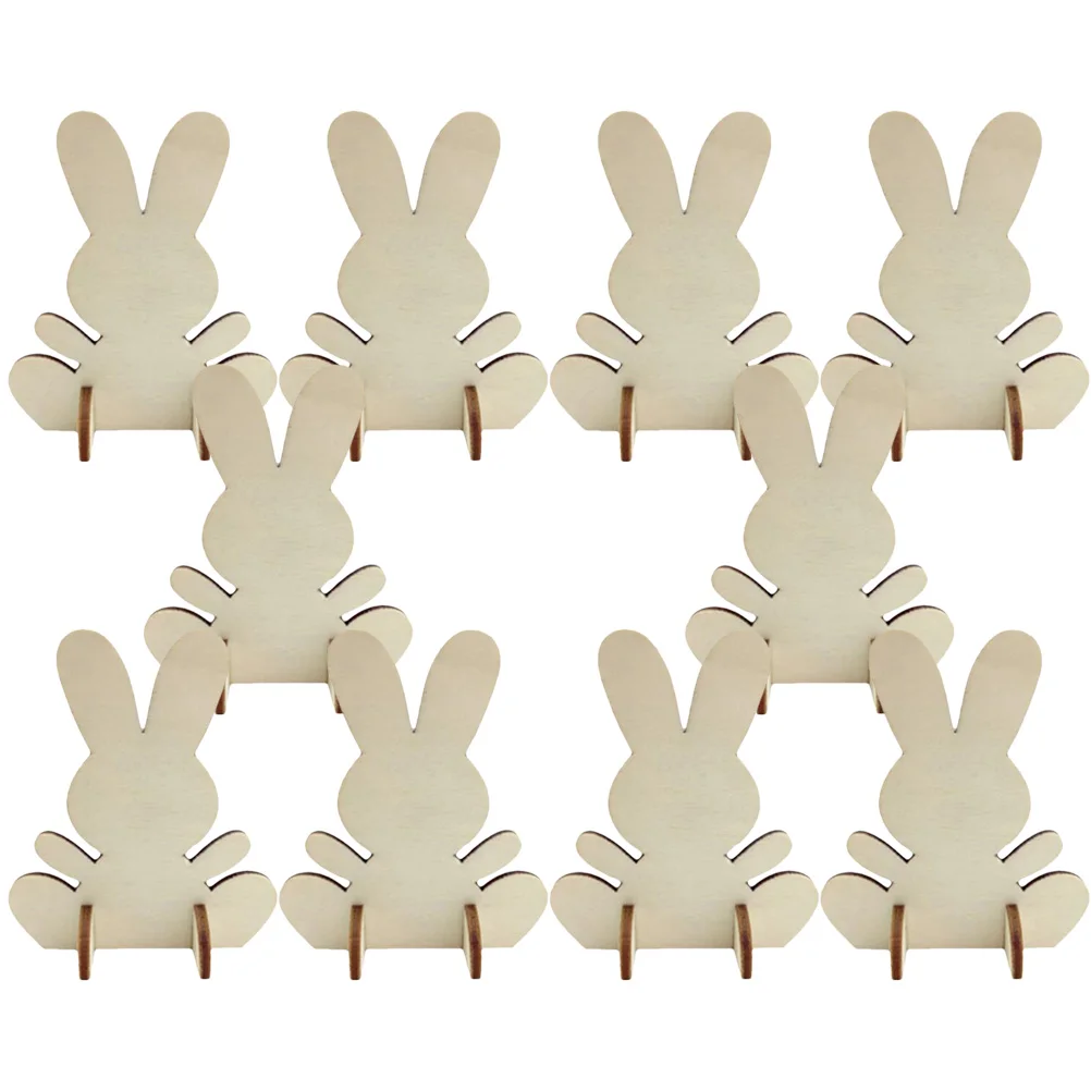 

12Pcs Wooden Bunny Cutouts DIY Easter Decorations Unfinished Wood Slices for Painting Supplies Easter Party