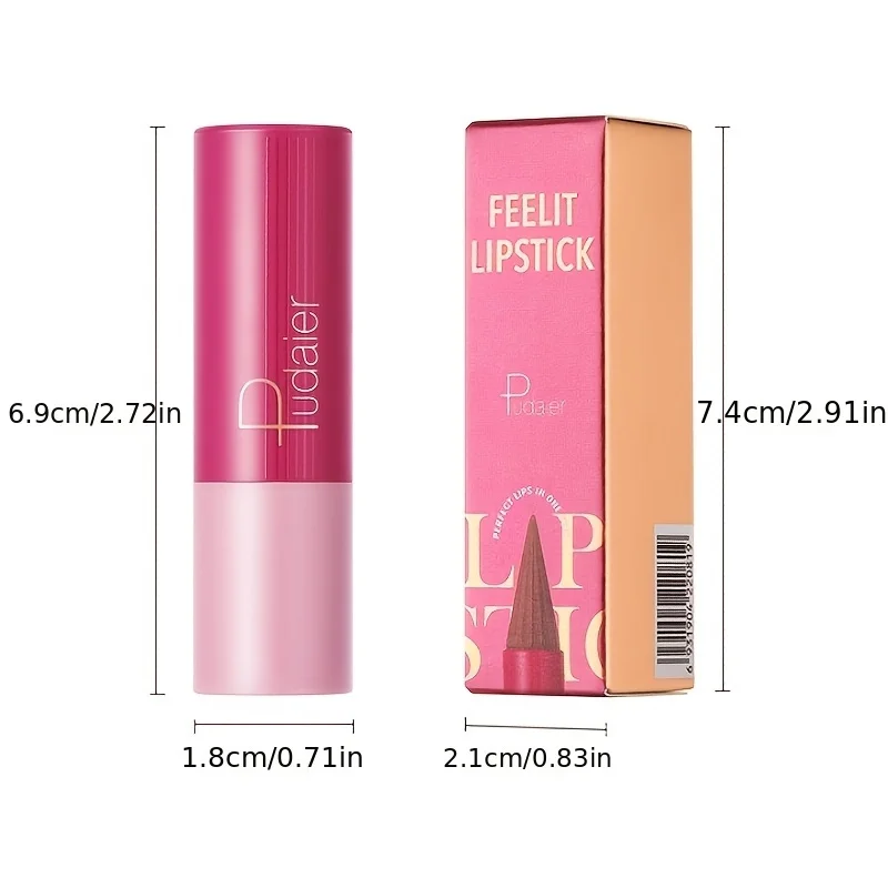 Pudaier Matte Velvet Lip Liner & Lipstick - ดินสอเขียนขอบปากที่มีความแม่นยําแบบ Dual-Use เพื่อสีเรียบเนียนและติดทนนานในสีน้ําตาล, ชมพู,