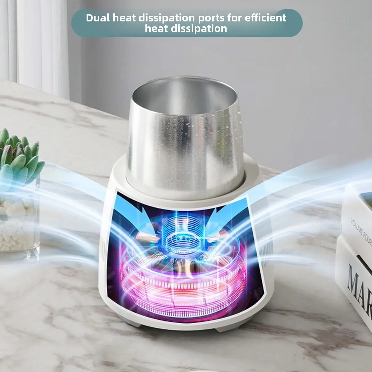 350ml Hot Cold Cup Portable Beverage Cooler Warmer One Touch Temperature Control for Dorm Office Desktop Cream White 냉온 컵