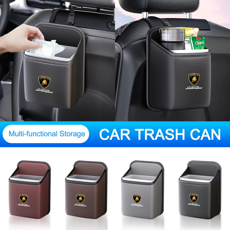 

Car Sticker Seat Storage Box Vehicle-mounted Trash Canstorage Box For Lamborghini LP570 LP610 Urus LP700LP770GallardoAccessories